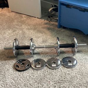 Weight set (quantity:4 5 ibs weights, 4 2.5 ibs weights)